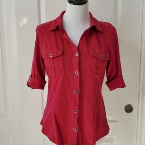 Women's 3/4 Button Down Shirt